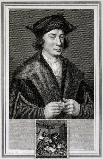 Self Portrait, engraved by J. Corner by Quentin Massys or Metsys
